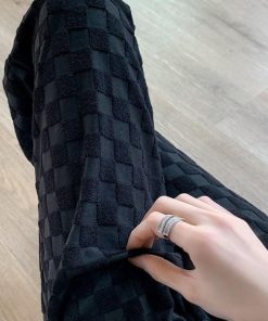 Print T Shirt Outfit, Downtown Outfits School - Y2K Checkered Sweatpants