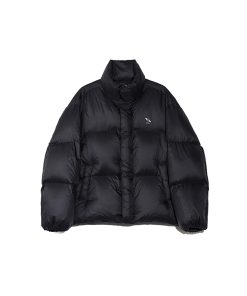 Puffed Down Jacket with Roaring Beast Logo, 90s Inspired Outerwear, Trendy Winter Coat for Street Style and Urban Fashion