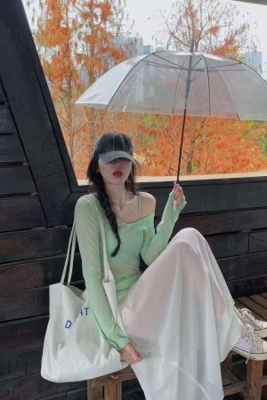 Pumpkin Chiang Mai Rainy Season Sexy Back Long Sleeve Sun Protection T-Shirt Women's Two-Piece Set