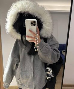 Pumpkin High-End Woolen Coat for Women with Heavy Fur Collar, Hooded Slim-Fit Cardigan Jacket, Trendy Outerwear