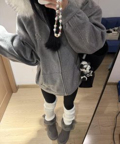 Pumpkin High-End Woolen Coat for Women with Heavy Fur Collar, Hooded Slim-Fit Cardigan Jacket, Trendy Outerwear