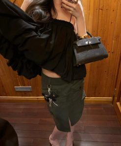 Pumpkin Korean Style Retro Sleeveless Spicy Girl Strapless Top – Loose Fit Women's Fashion