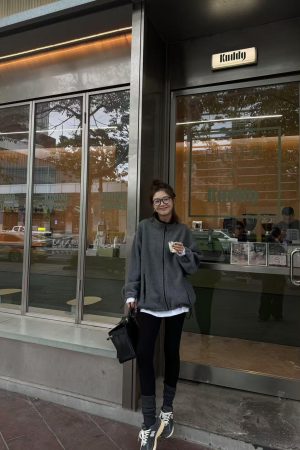 Pumpkin Orange Casual Loose Fleece Thick Jacket with Zipper - Cozy Autumn Winter Hoodie Outerwear for 2025 Y2K Style