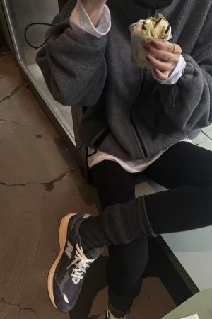 Pumpkin Orange Casual Loose Fleece Thick Jacket with Zipper - Cozy Autumn Winter Hoodie Outerwear for 2025 Y2K Style