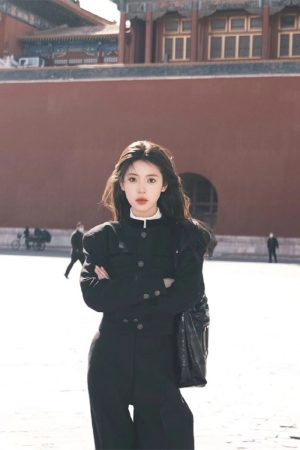 Pumpkin Wealthy Heiress Woolen Coat and Slimming Top Fashion Set - High-End Quality Stylish Outfit for Fall and Winter