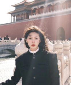 Pumpkin Wealthy Heiress Woolen Coat and Slimming Top Fashion Set - High-End Quality Stylish Outfit for Fall and Winter