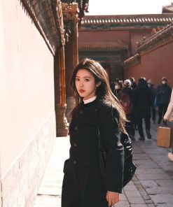 Pumpkin Wealthy Heiress Woolen Coat and Slimming Top Fashion Set - High-End Quality Stylish Outfit for Fall and Winter