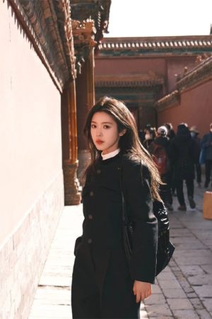 Pumpkin Wealthy Heiress Woolen Coat and Slimming Top Fashion Set - High-End Quality Stylish Outfit for Fall and Winter