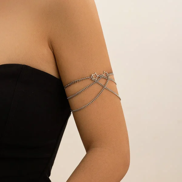 Punk Style Ethnic Open Chain Bracelet - Adjustable Women's Arm Jewelry - European American Cross-Border Accessories