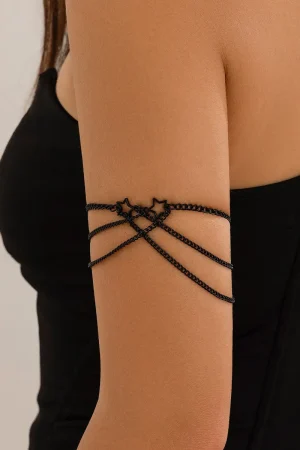 Punk Style Ethnic Open Chain Bracelet - Adjustable Women's Arm Jewelry - European American Cross-Border Accessories