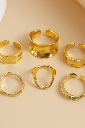 Punk Style Heavy Metal Irregular Open Bracelet - Minimalist Curved Wave Design for European and American Fashion Lovers