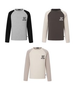 Pure Cotton Color Block Long Sleeve Unisex Top - Versatile Spring Summer Raglan Layering Tee