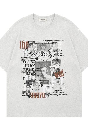 Pure Cotton Red Short Sleeve Men's T-Shirt with Character Print, Loose Round Neck Casual Euro-American High Street Style