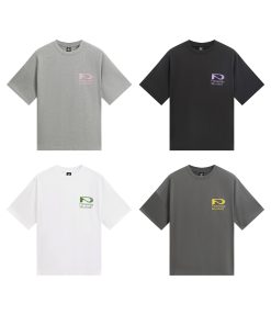 Pure Cotton Short-Sleeve T-Shirt with Logo Print for Youth - Trendy Casual Top for 90s Inspired Fashion Outfits