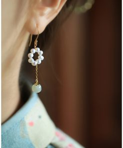 Pure Silver Freshwater Pearl Tassel Earrings for Women - Exquisite Long Ancient Style Jewelry, High-End Fashion Statement