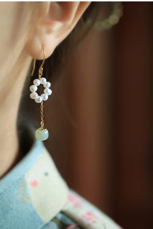 Pure Silver Freshwater Pearl Tassel Earrings for Women - Exquisite Long Ancient Style Jewelry, High-End Fashion Statement