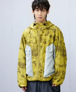 Purple and Yellow Spotted Patchwork Hoodie Jacket - Y2K Inspired Roaring Beast Design, Trendy Casual Outerwear for Fashion Lovers