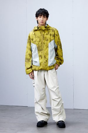 Purple and Yellow Spotted Patchwork Hoodie Jacket - Y2K Inspired Roaring Beast Design, Trendy Casual Outerwear for Fashion Lovers