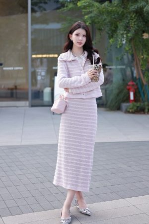 Purple Knitted Cardigan Top - Women's Elegant Chanel Style Shirt, Versatile Spring Fashion, Small Size, New Arrival