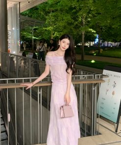 Purple Knitted Shirt and Skirt Fashion Set for Women - Slim Fit Elegant Summer Style, Y2K Aesthetic