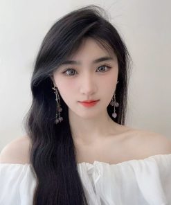 Purple Lily of the Valley Butterfly Hook Earrings for Women, Long Tassel Design, Niche Light Luxury 2025 Fashion Accessories