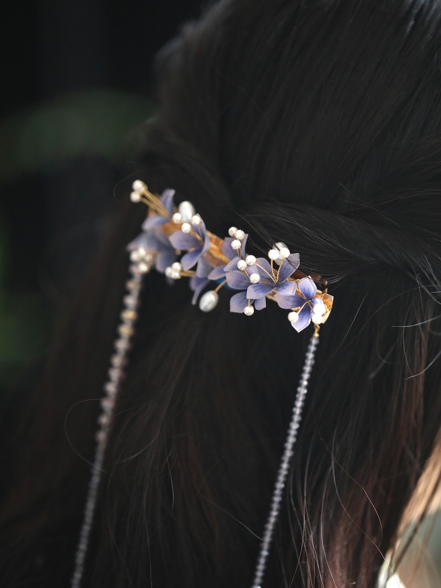 Purple Tassel Hanfu Headpiece - Ancient Style Hairpin Clip for Girls, Perfect Accessory for Spring with Horse-Face Skirt, Y2K Fashion Purple Tassel Hanfu Headpiece - Ancient Style Hairpin Clip for Girls, Perfect Accessory for Spring with Horse-Face Skirt, Y2K Fashion