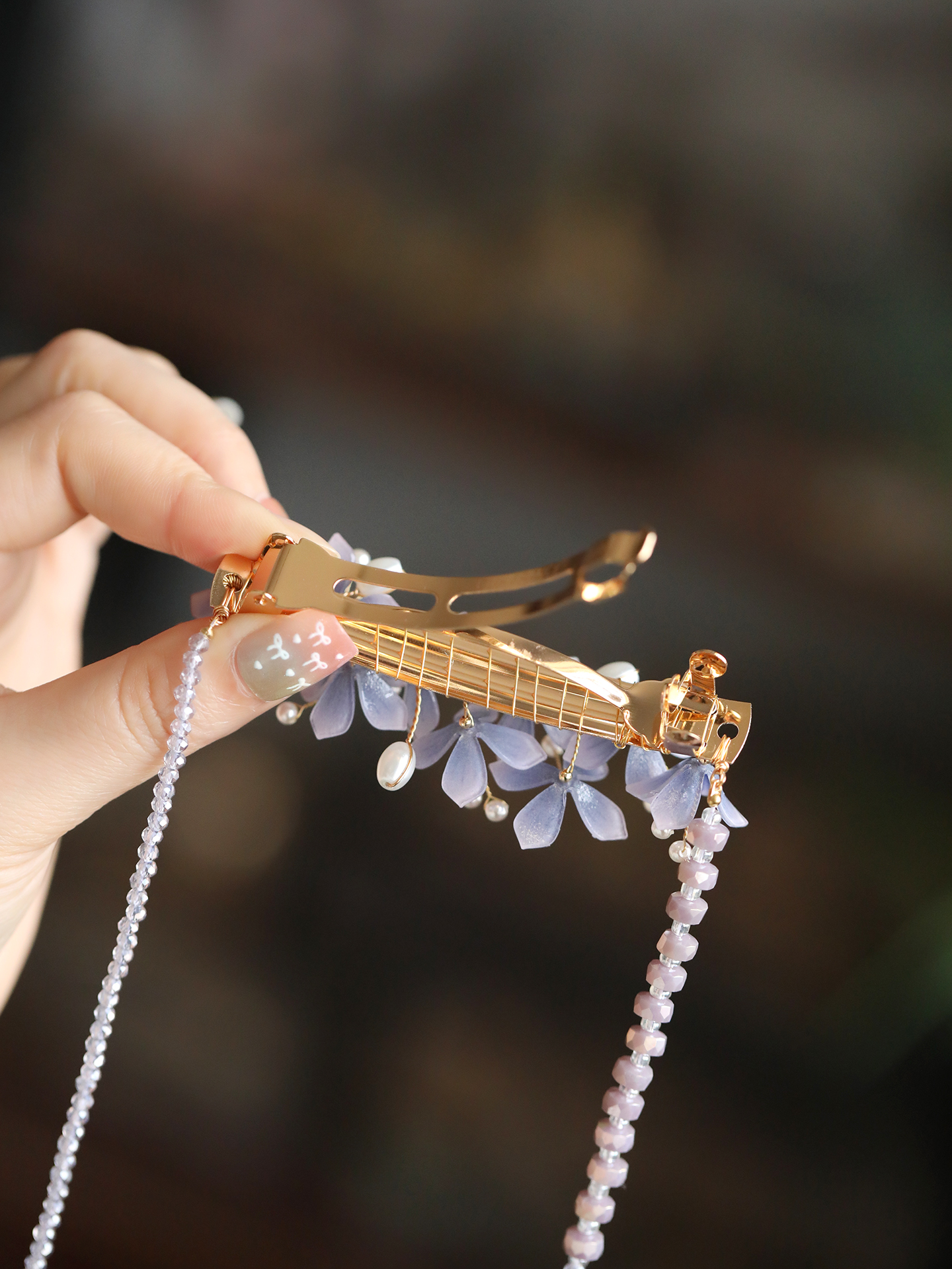 Purple Tassel Hanfu Headpiece - Ancient Style Hairpin Clip for Girls, Perfect Accessory for Spring with Horse-Face Skirt, Y2K Fashion Purple Tassel Hanfu Headpiece - Ancient Style Hairpin Clip for Girls, Perfect Accessory for Spring with Horse-Face Skirt, Y2K Fashion