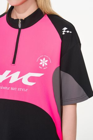 Quick-Drying Half-Zip Short Sleeve Cycling T-Shirt for Sports Training, Lightweight Activewear for Men and Women