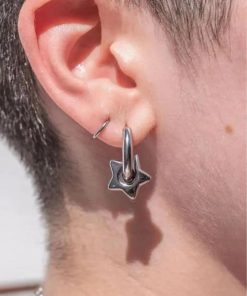 Quick Outfits, Outfit Summer - Y2K Star Heart Hoop Earrings