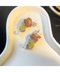 Quirky Cute Long Diamond-Studded Earrings for European American Style, Fashionable Personality-Enhancing Accessories