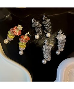 Quirky Cute Long Diamond-Studded Earrings for European American Style, Fashionable Personality-Enhancing Accessories