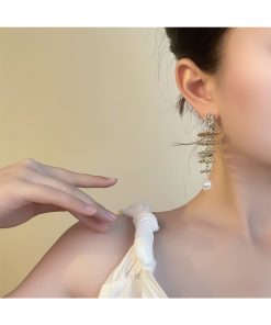 Quirky Cute Long Diamond-Studded Earrings for European American Style, Fashionable Personality-Enhancing Accessories