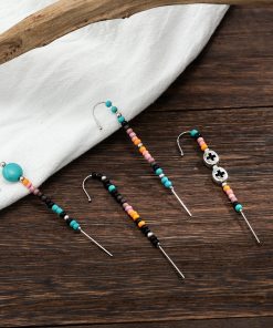 Rainbow Ear Cuffs for Women - Pearl Letter Bead Earrings, No Piercing Required, European & American Style Jewelry