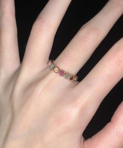 Rainbow Gemstone Ring for Women - Trendy Niche Design, 2025 Style, Sweet Cool High-End Accessory