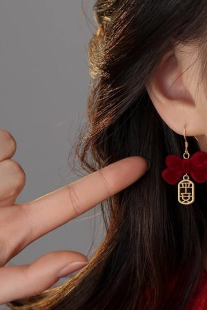 Red Bowknot Earrings for Women - Unique High-End Ear Studs, 2025 Fashion Trend, Zodiac Jewelry for Autumn and Winter