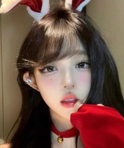 Red Bunny Ear Headband for Women - Sexy Autumn Winter Christmas Hair Accessory for New Year Performance and Costumes