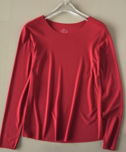 Red Fitted Seamless Autumn Top and Bottom Set - Temperature-Regulating Skin-Friendly Lenzing Modal for Good Luck and Zodiac Style