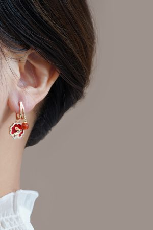 Red Rabbit Earrings for New Year, Unique High-End Zodiac Ear Studs, National Style Pendants, Perfect for Celebrating 2025