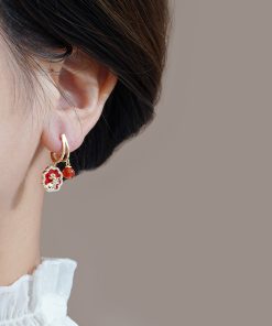 Red Rabbit Earrings for New Year, Unique High-End Zodiac Ear Studs, National Style Pendants, Perfect for Celebrating 2025