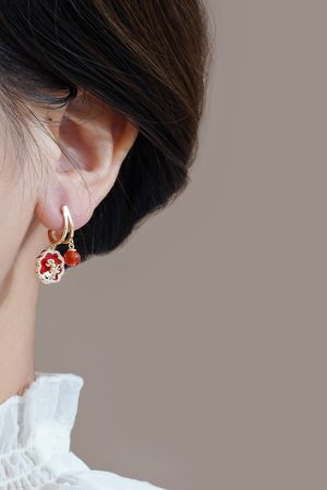 Red Rabbit Earrings for New Year, Unique High-End Zodiac Ear Studs, National Style Pendants, Perfect for Celebrating 2025