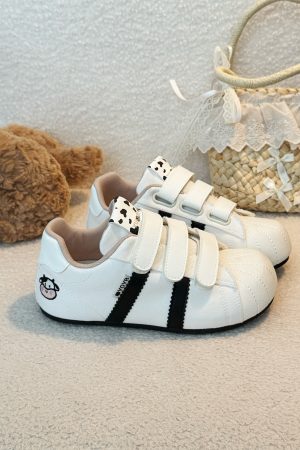 Red Velcro Breathable Women's Training Shoes - Summer 2025 Thick-Soled Casual Sneakers for Versatile Style and Comfort