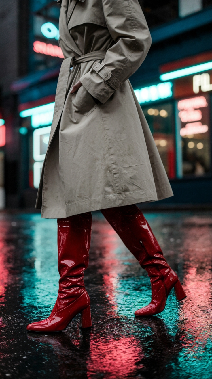 Stylish Ways to Wear Red Boots This Season outfit idea