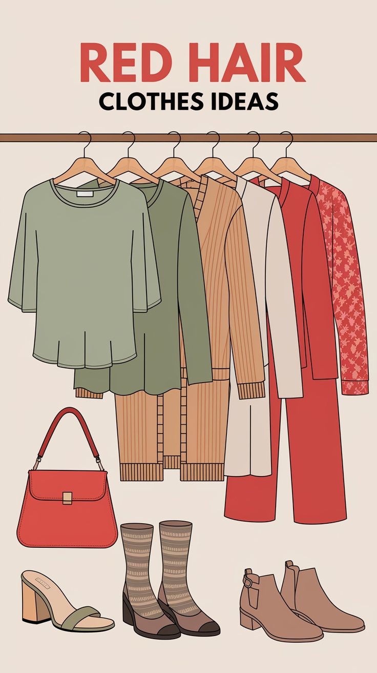 Red Hair Clothes Ideas: What to Wear with Red Hair outfit idea