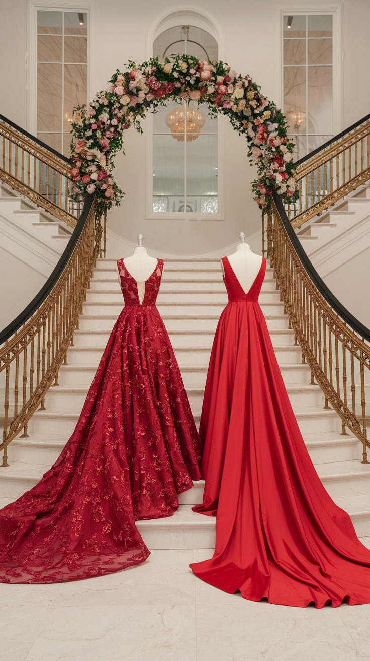 Red Prom Dresses Long: Glamorous Styles for Prom Night outfit idea