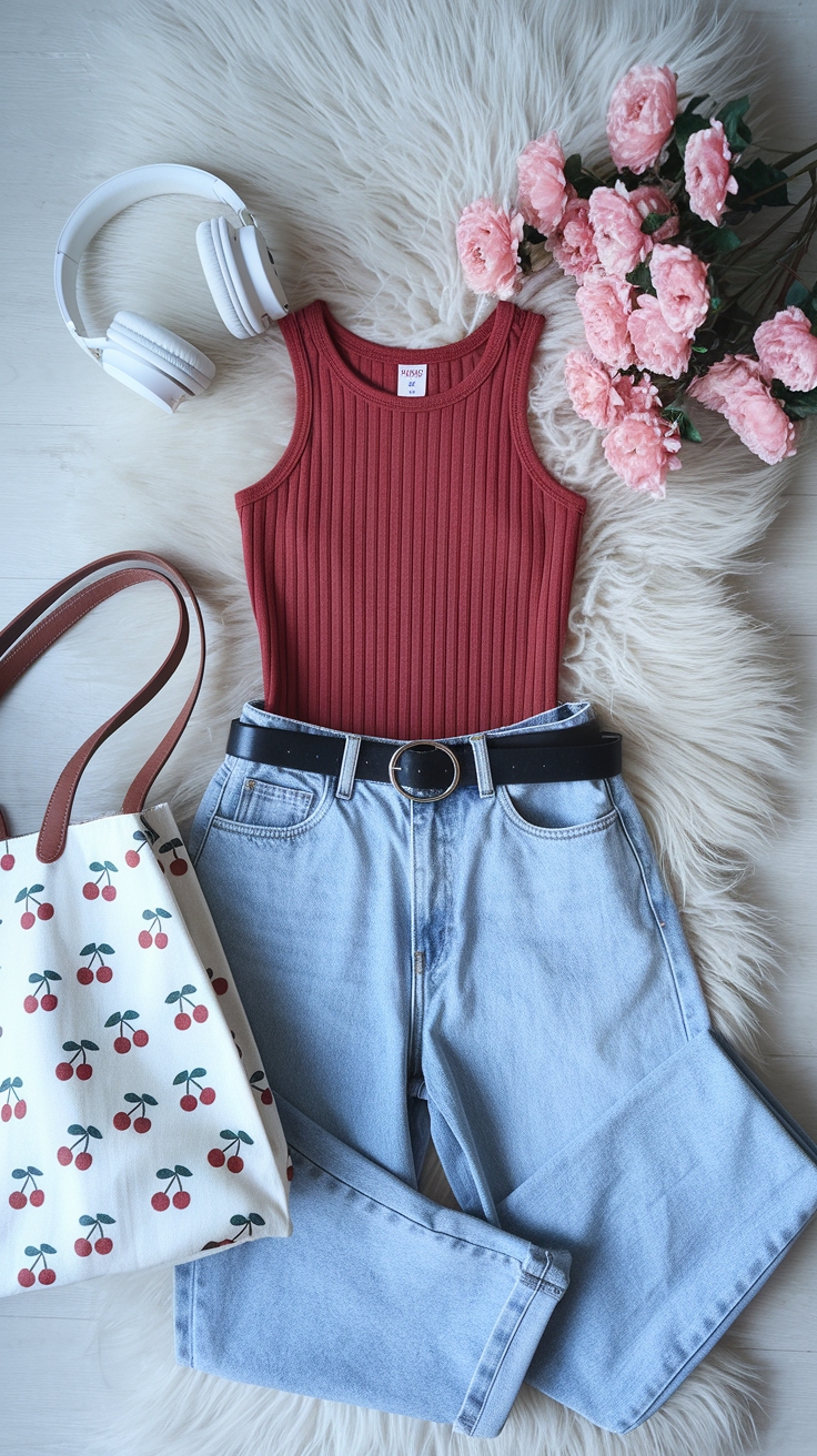 Red Tank Top Outfit: Effortless Styles for Warm Days outfit idea