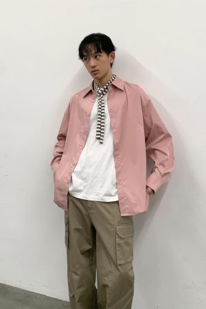 Relaxed Fit Long Sleeve Shirt with Roaring Beast Design - Fall/Winter 2025 Casual Style, Trendy Streetwear, Y2K Vibe