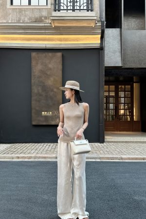 Relaxed Old Money Linen Blend Wide Leg Loose Pants - Chic 90s Inspired Fashion for Effortless Style