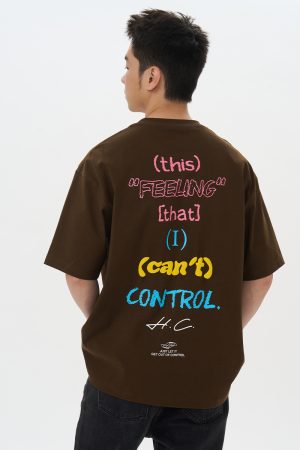 Retro American Hand-Drawn Font Foam Printed Loose Short Sleeve T-Shirt - Cute 90s Style Graphic Tee