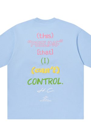 Retro American Hand-Drawn Font Foam Printed Loose Short Sleeve T-Shirt - Cute 90s Style Graphic Tee