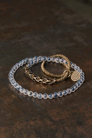 Retro Artistic Multi-Layer Heart Agate Bracelet for Women - Versatile Non-Fish Design, Unique Niche Jewelry